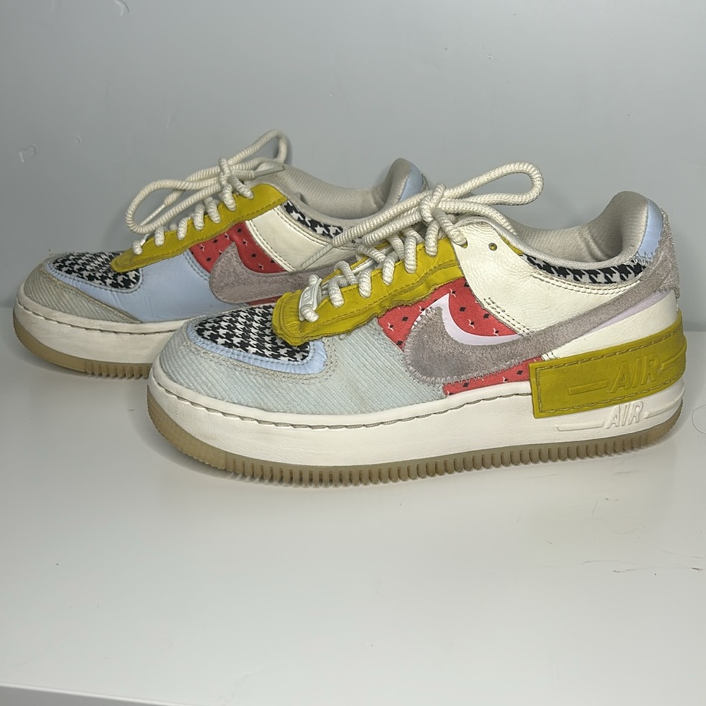 Nike Women Air Force 1 Shadow DM 8076-100 Patchwork Sneakers - Picture 2 of 8